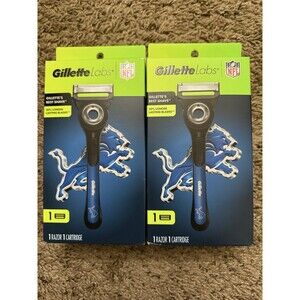 [LOT OF 2] Detroit Lions Gillette Labs NEW Best Razor & Refill Cartridge NFL